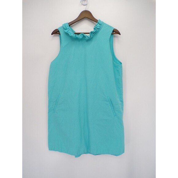 Tyler Boe Stella Shift Dress Turquoise Blue Linen Cotton Blend Size Large - Picture 1 of 4